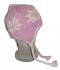 Hand Knit Wool Children's Pink Flower Earflap Hat