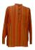 Orange Striped 100% Cotton Collarless Grandad Shirt - Fairtrade