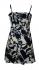 Short Black and White Friesian Print Florence Dress / Sundress - Fair Trade