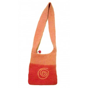 Fair Trade Hand Made Pink Eternal Spiral Felt Shoulder Bag