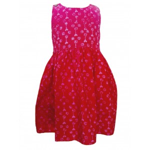 100% Cotton Classic Pink Heart Print Emily Little Girls Dress - Fair Trade