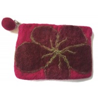 Extra Large Felt Flower purse - Handmade - 100% wool - various colours - Fairtrade