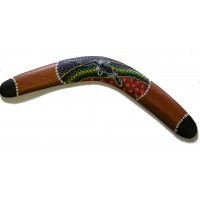 Decorative Aboriginal Style Dot Painted Wooden Boomerang - 40 cm - Fair Trade