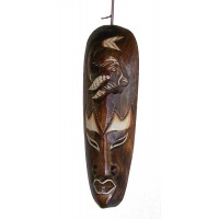 Fair Trade Small Handcarved Wooden 30cm Indigenous ' African Style ' Borneo Tribal 'Fish' Mask 