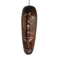 Fair Trade Small Handcarved Wooden 30cm Indigenous ' African Style ' Borneo Tribal 'Horse' Mask 