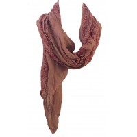 Fair Trade Cotton Hand Printed Light Brown Ram Nami Scarf
