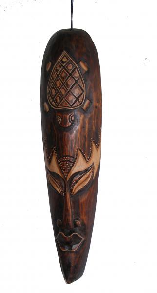 Fair Trade Handcarved 50cm Indigenous Borneo Tribal 'Long' Mask 