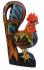 Hand carved, hand painted Wooden Hen & Cockeril - Fair Trade