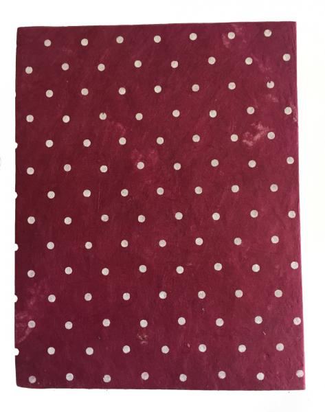 Fair Trade Handmade Nepali Lokta Paper Red Spotty Notepad