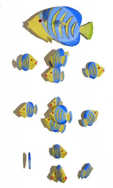 Fair Trade Hand Painted Yellow Balinese Kissing Fish Mobile