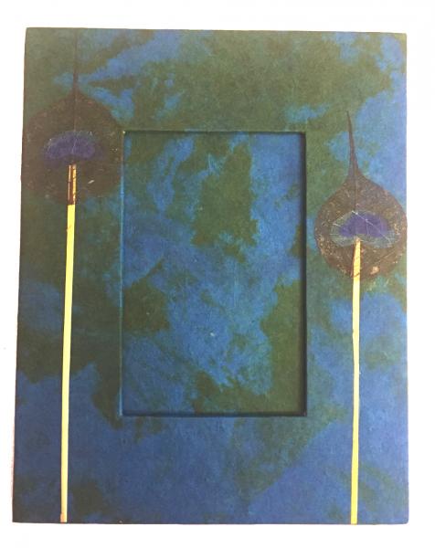 Beautiful Handmade Paper Peacock Feather Traditional Photo Frame - Fair Trade