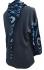 Fair Trade Blue Jersey Cotton Retro Spiral Ladies Hoodie 