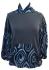 Fair Trade Blue Jersey Cotton Retro Spiral Ladies Hoodie 