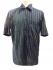 Blue / Green Striped Blockprint Cotton Mens Short Sleeve Shirt - Fair Trade