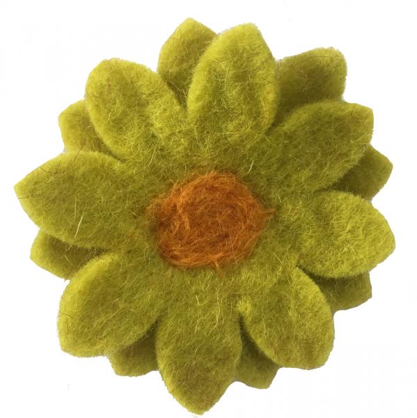 Hand made Felt Chrysanthemum Flower Brooch - Mixed Colours - Fair Trade