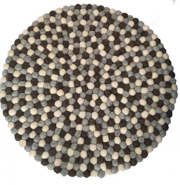 Beautiful Handmade Tactile Felt Natural Colour Ball Rug from Nepal - 60 ...