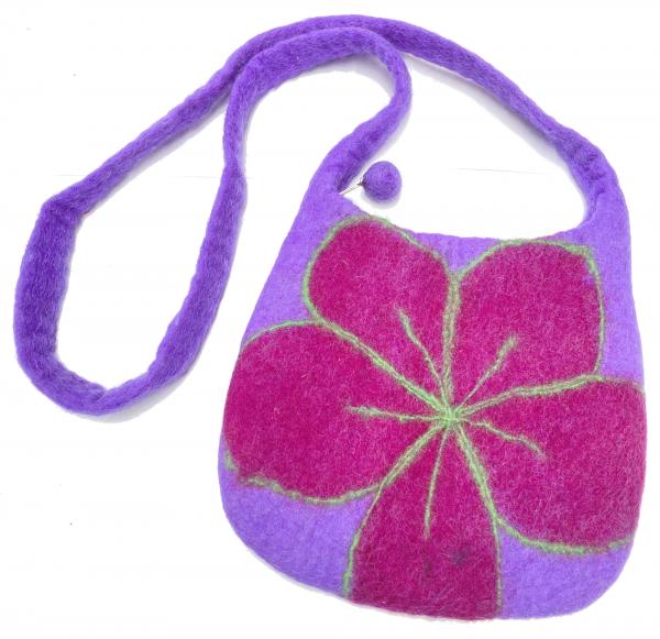 Felt Daisy Shoulder Bag / Handbag - Fair Trade - Handmade Lovely & Tactile